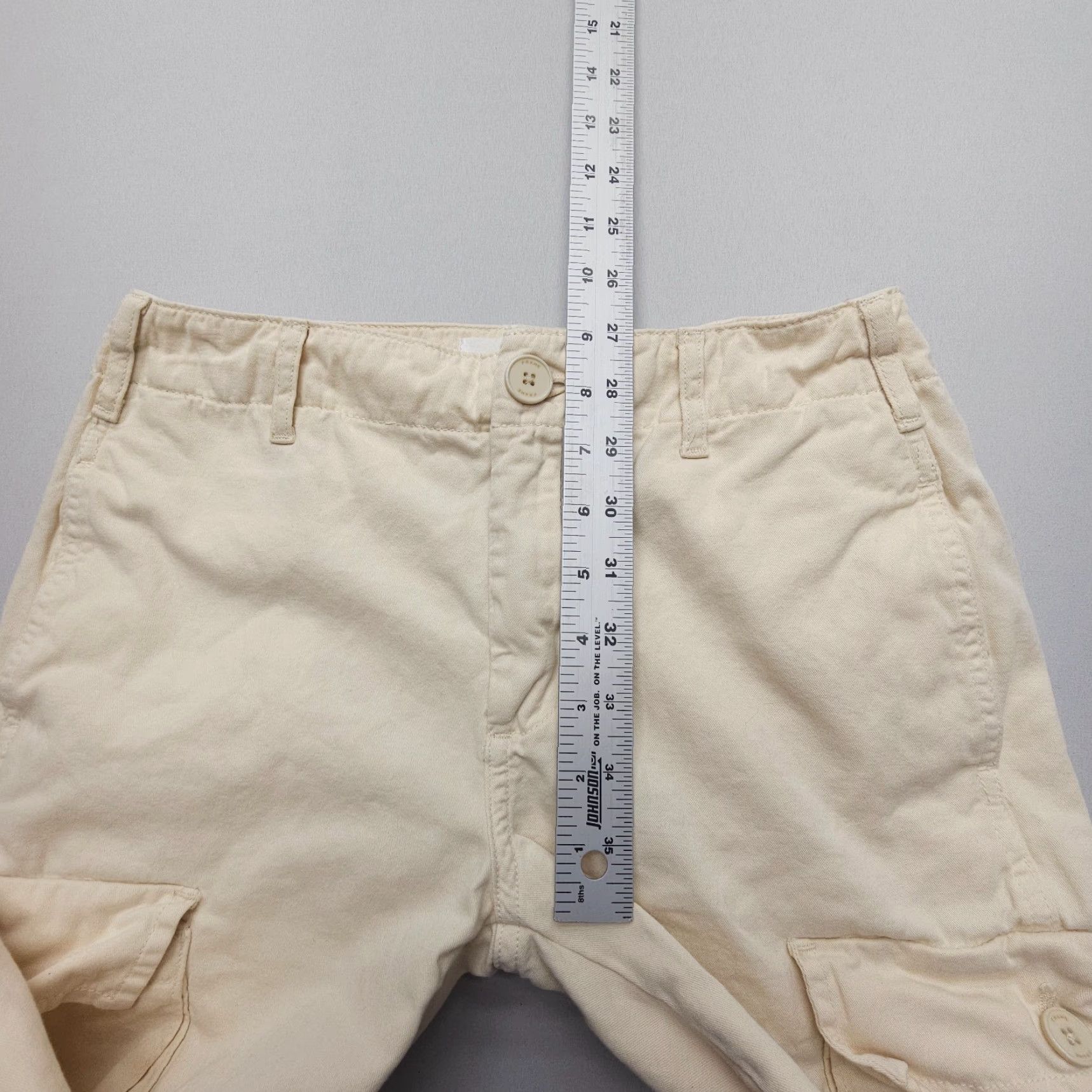 Frame FRAME Pants Womens 25 Inseam 24 Ivory Cargo Relaxed Mid Rise Travel Army Size 42" / US 20 - 6 Thumbnail