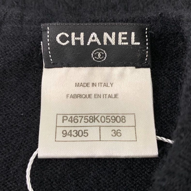 Chanel ChanelBlack bow cashmere short-sleeved knitwear 2503-Nextar Size XXS / US 00 / IT 34 - 5 Thumbnail