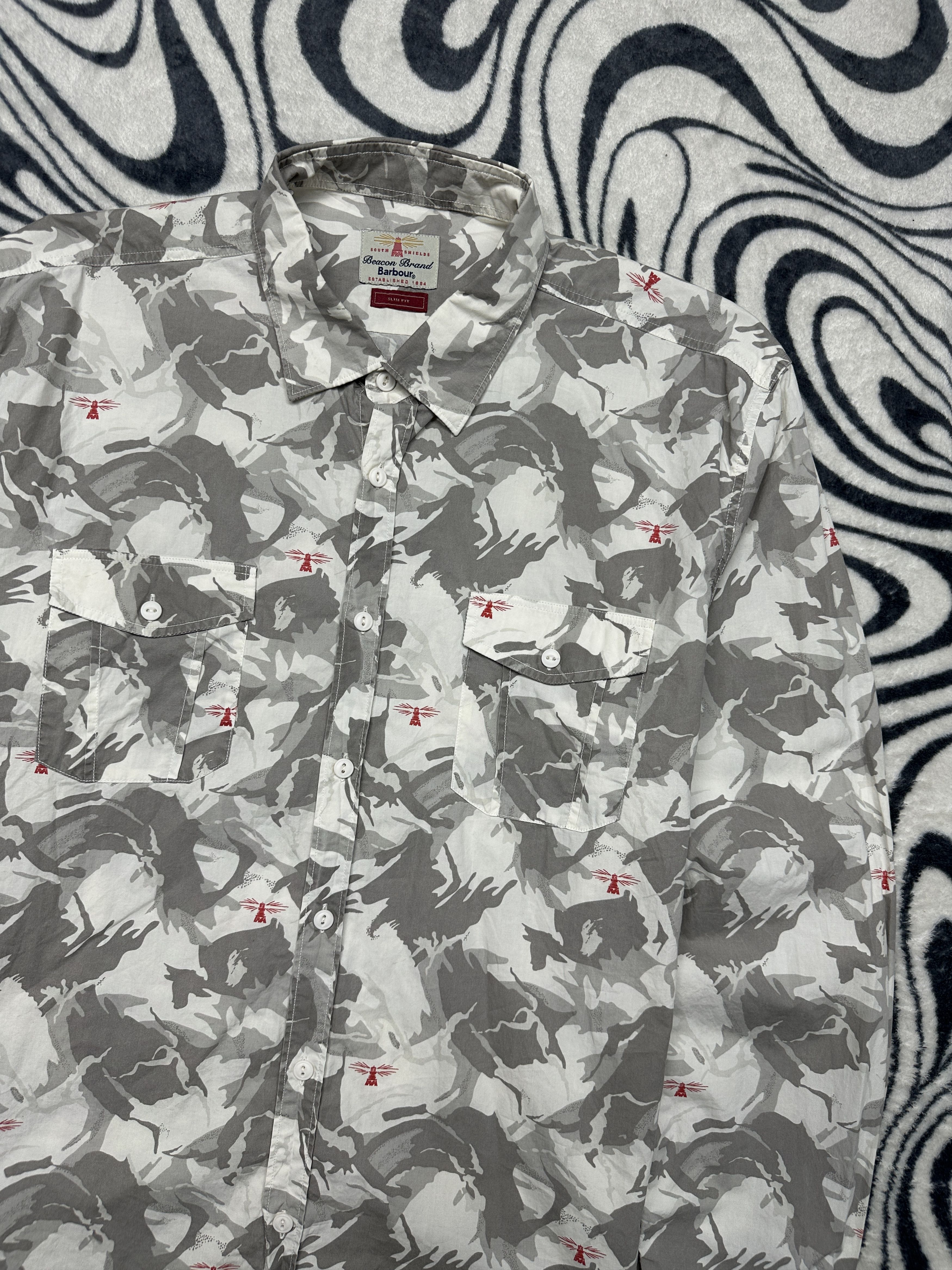 Barbour Barbour International Overdyed Camo Long Sleeve Shirt Size US L / EU 52-54 / 3 - 2 Thumbnail