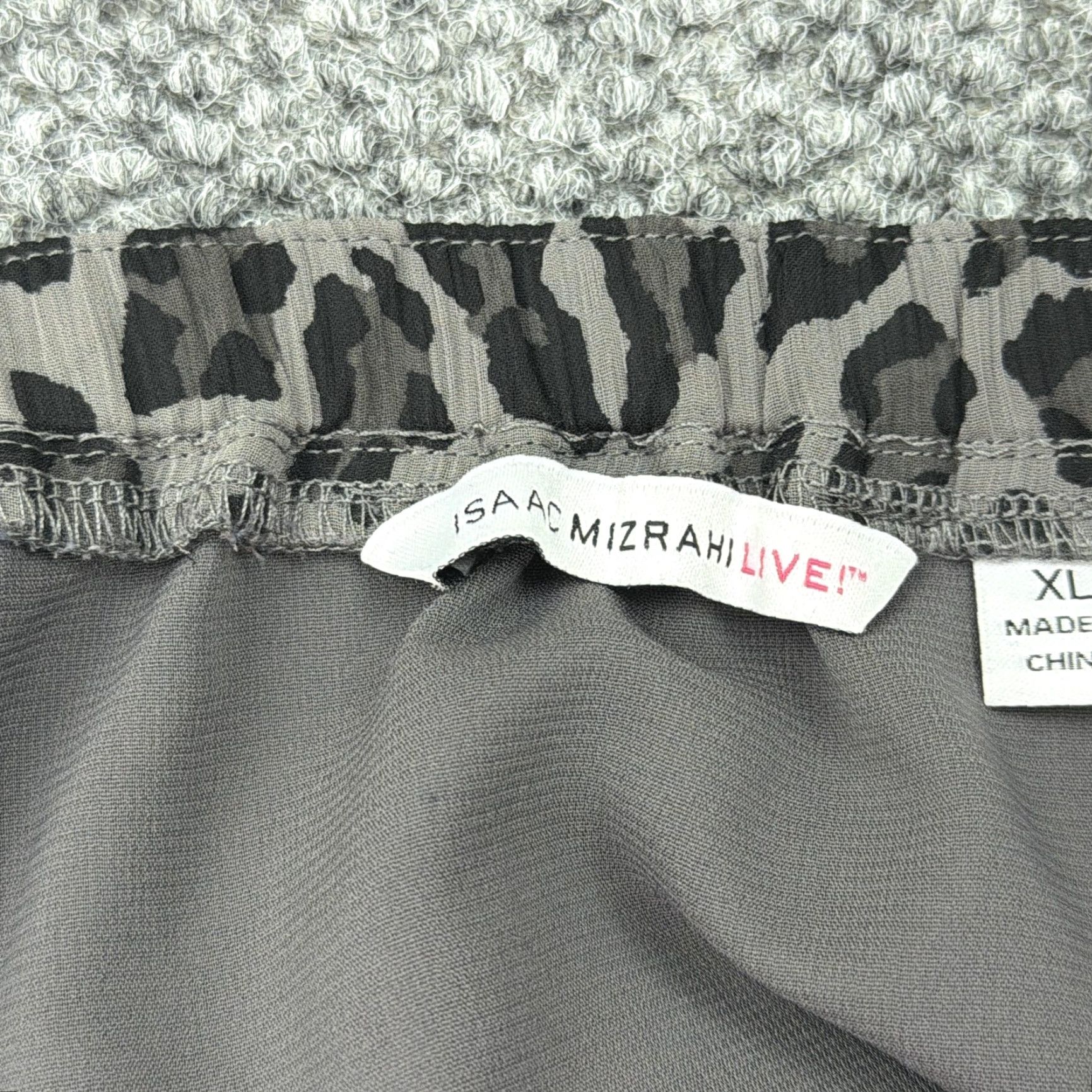 Isaac Mizrahi Isaac Mizrahi Live Skirt Womens XL Gray Black Leopard Print Chiffon Lined Size 40" / US 18 - 4 Thumbnail