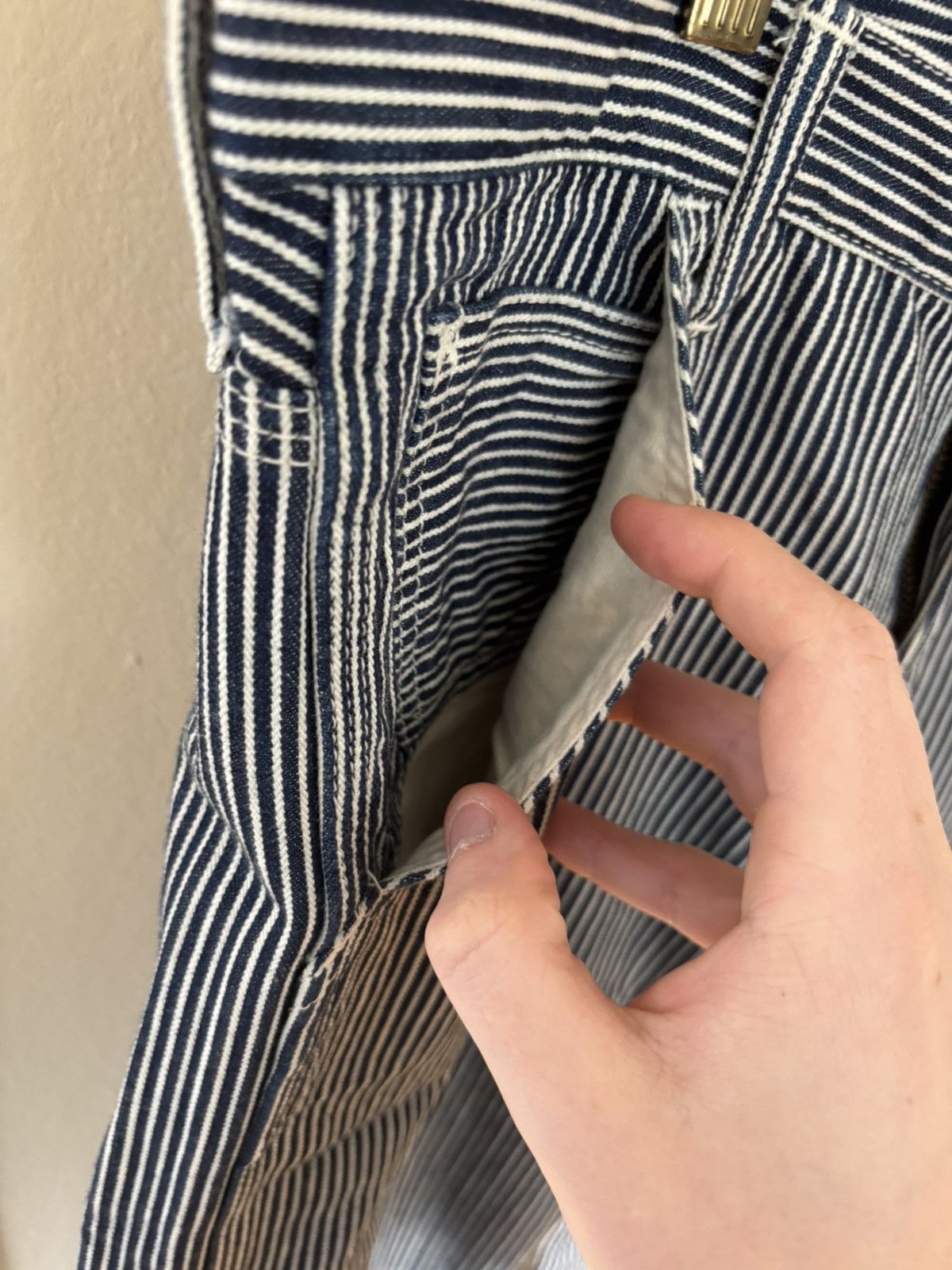 The Flat Head Union Made Hickory Stripe Jeans Size 30 PN-07W Japan Size US 31 - 3 Thumbnail