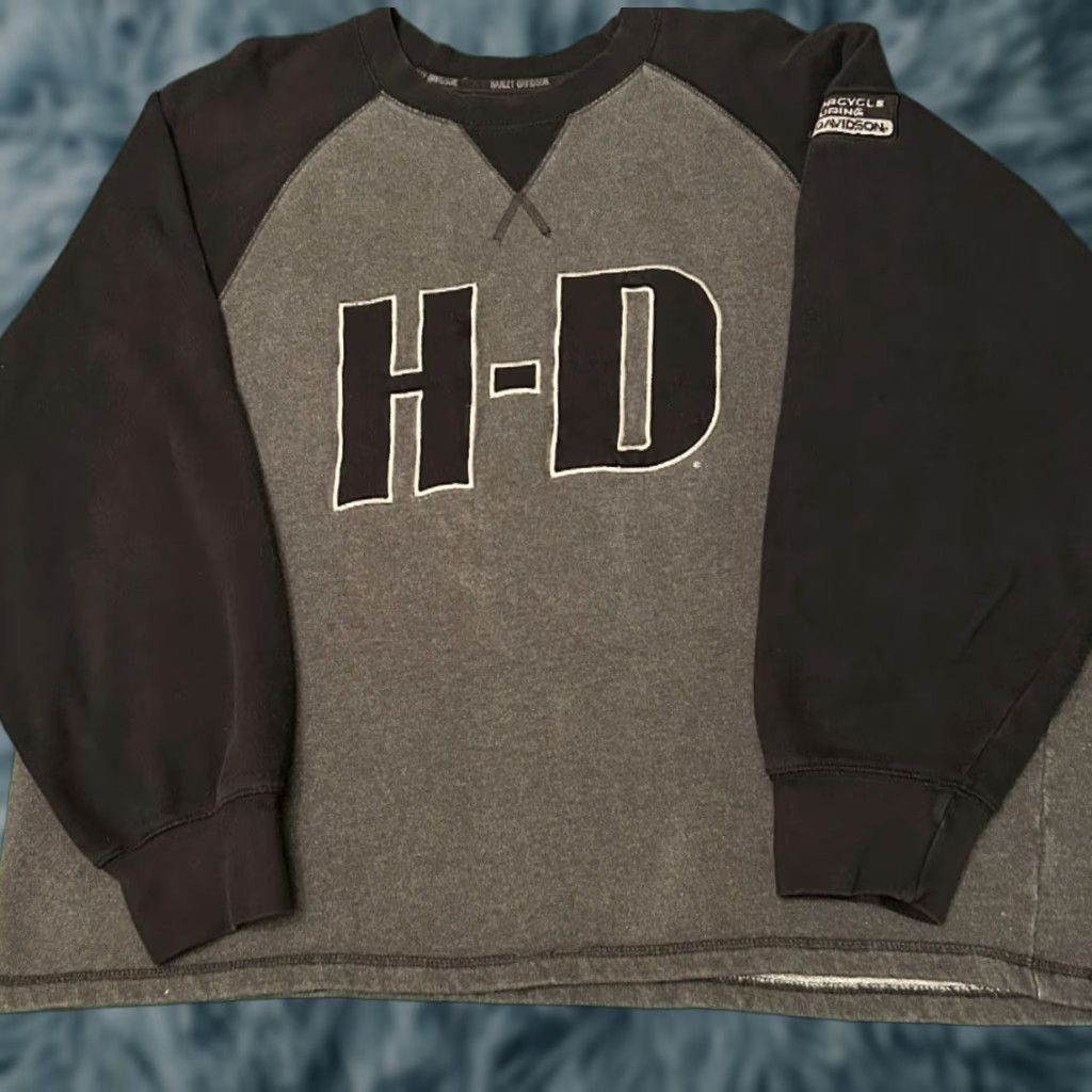 Harley Davidson VINTAGE Harley-Davidson HD Logo VTG Crewneck Sweater Mens XL Gray 90s Y2K Biker Crew Neck Pullover Sweatshirt Shirt? Size US XL / EU 56 / 4 - 1 Thumbnail