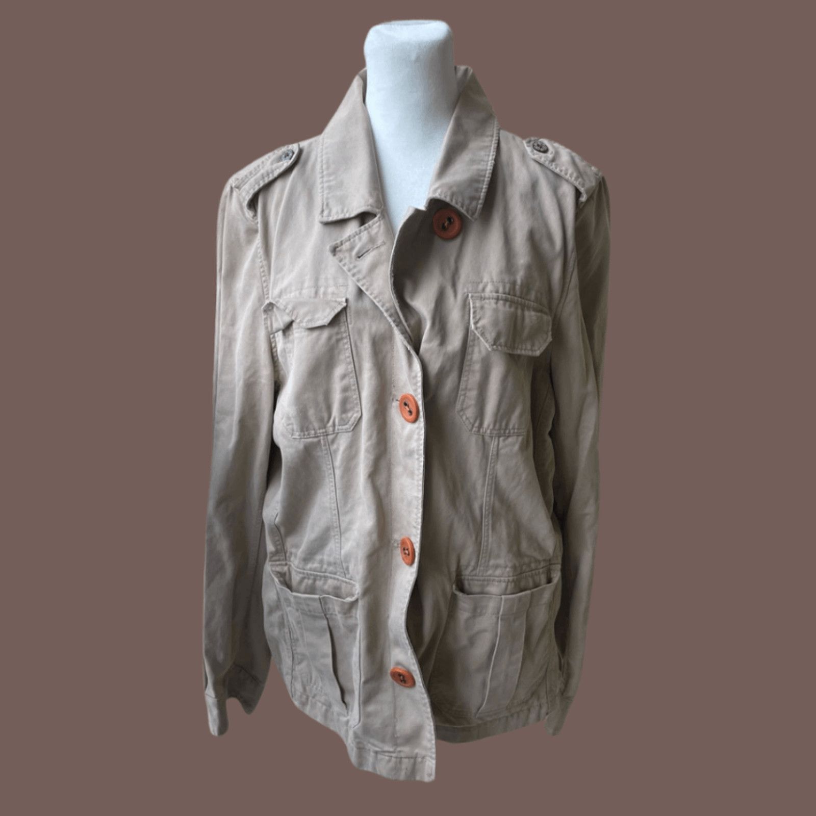 Old Navy VTG Utility Jacket | Old Navy Tan Cotton | Normcore 2000s Size XL / US 12-14 / IT 48-50 - 1 Thumbnail