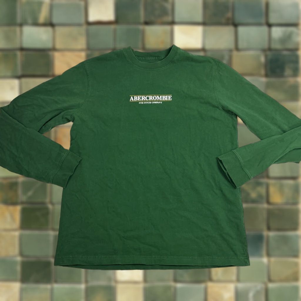 Abercrombie & Fitch Abercrombie & Fitch Long-sleeved Heavy Tee XL Dark Green Men's T-Shirt XL Green Mens Size US XL / EU 56 / 4 - 1 Thumbnail