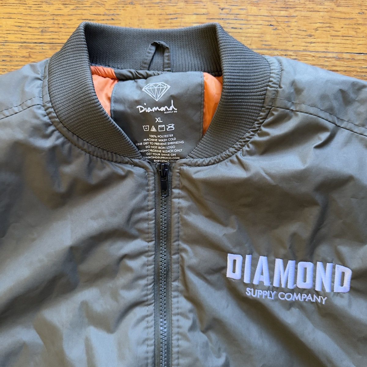 Diamond Supply Co. Diamond Supply Co Bomber Jacket Olive Size US XL / EU 56 / 4 - 2 Thumbnail