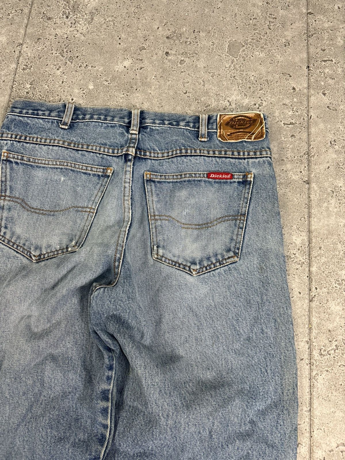 Dickies × Vintage Vintage 90s Dickies Distressed Blue Denim Baggy Work Pants Size US 34 / EU 50 - 2 Thumbnail