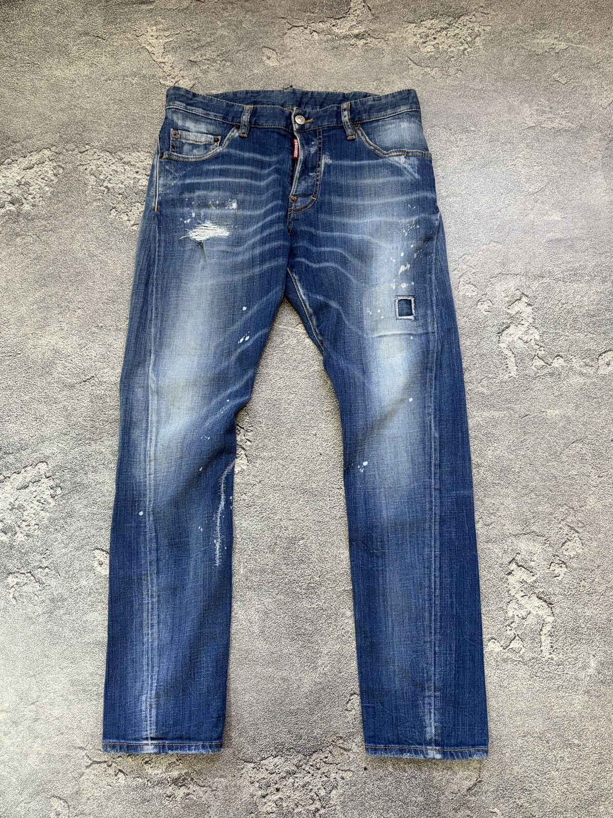 Dsquared2 DSQUARED2 Archive Distressed Patchwork Paint Blue Jeans 48 Size US 32 / EU 48 - 1 Thumbnail