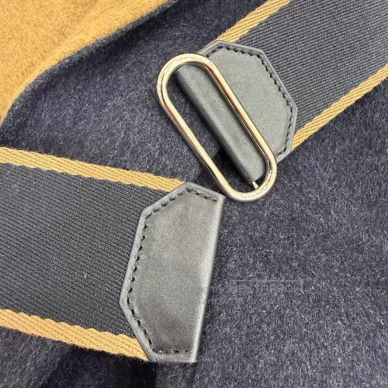 Hermes Hermes Navy and Camel Color Block Cashmere Belted Long Ove Size XXS / US 00 / IT 34 - 3 Thumbnail