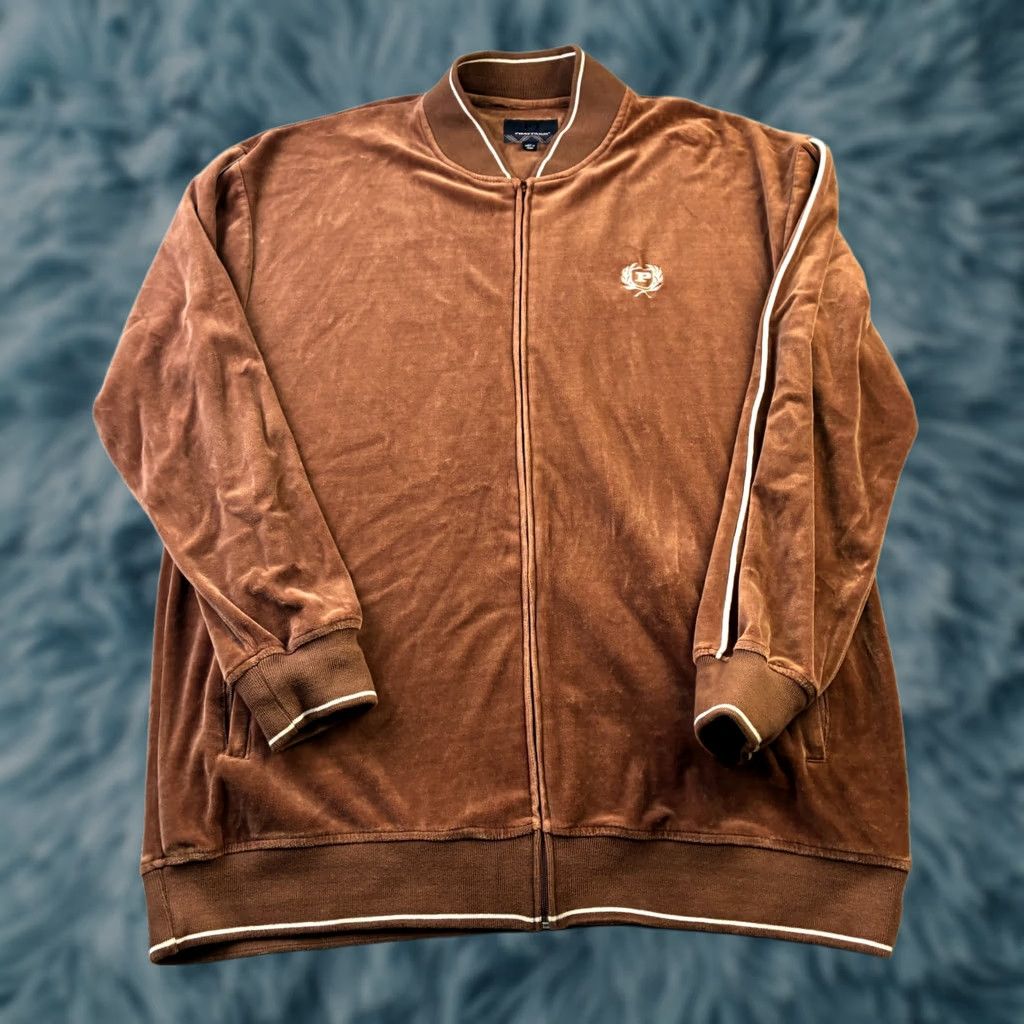 Phat Farm VINTAGE Phat Farm Jacket Mens 2XL Brown Velour Full Zip Bomber Y2K Baggy Jacket Size US XXL / EU 58 / 5 - 1 Thumbnail