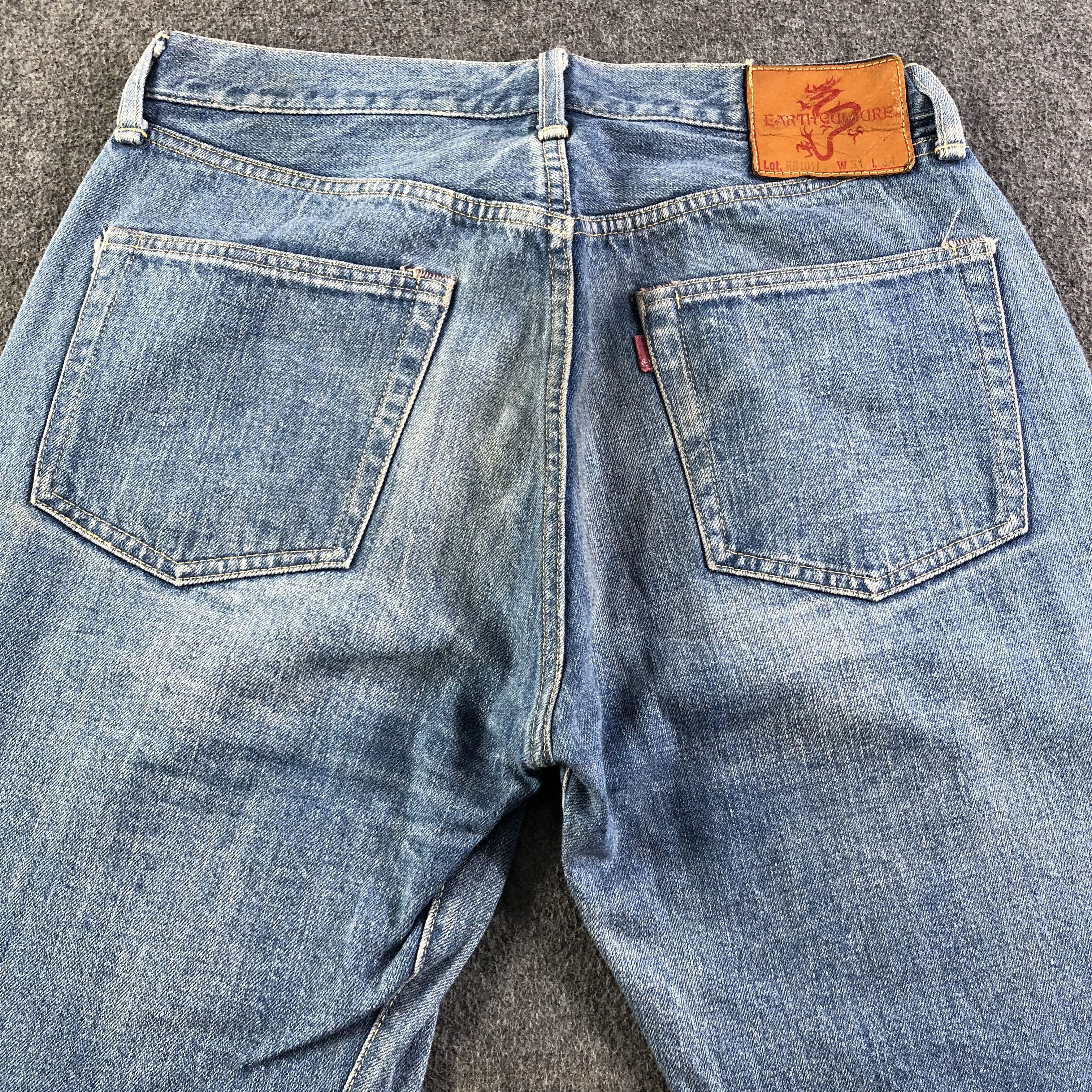 Japanese Brand Vintage Light Wash Earth Culture Redline Jeans-J2993 Size US 31 - 4 Thumbnail