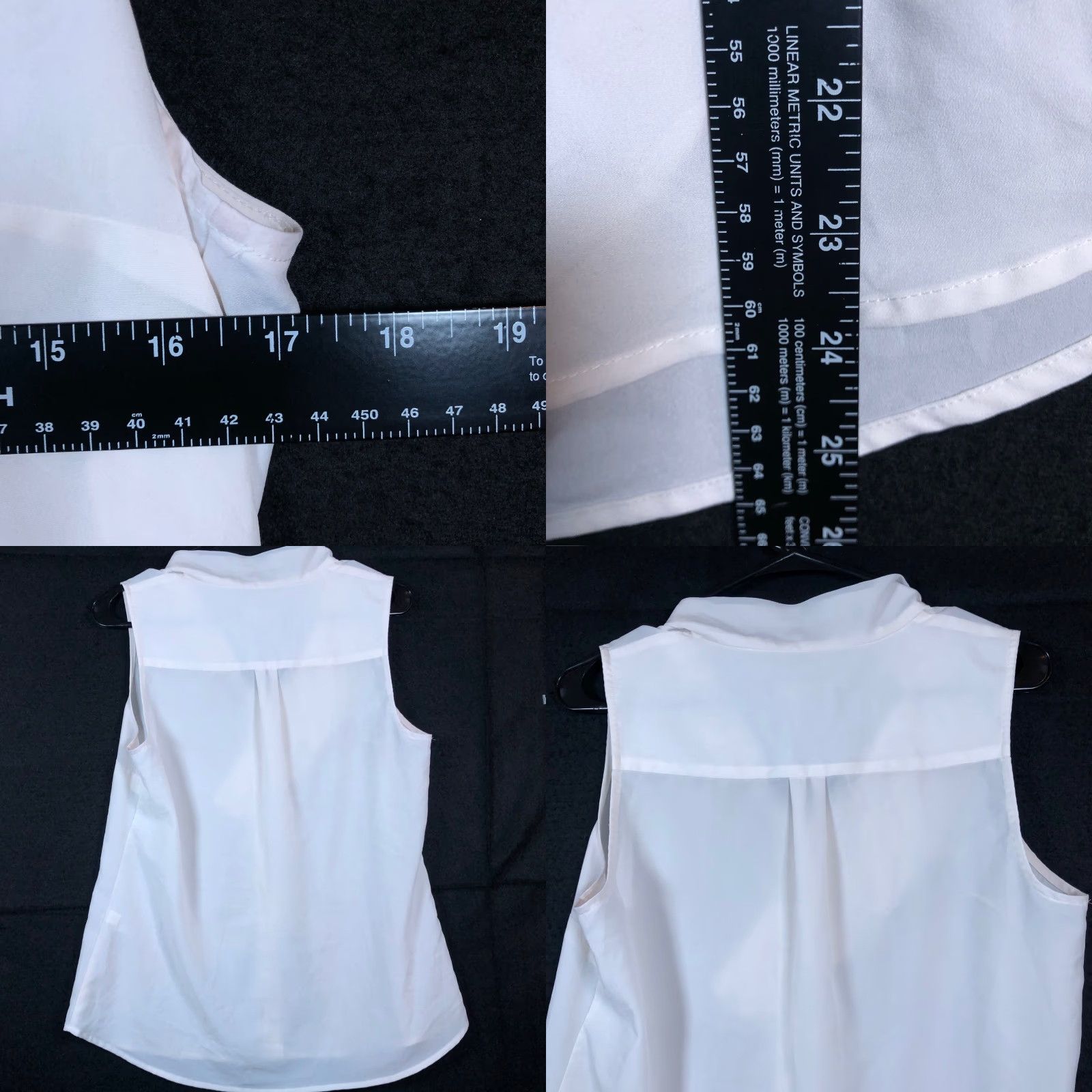 Banana Republic banana republic Womens Blouse White V Neck Ruffle Front Sleeveless Small Size S / US 4 / IT 40 - 8 Thumbnail