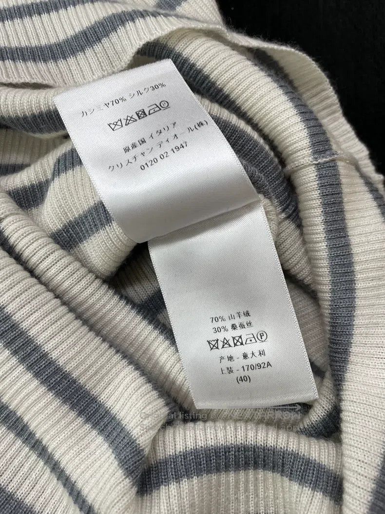 Dior Dior Greyish-white little bee logo striped long sleeves Size S / US 4 / IT 40 - 6 Thumbnail