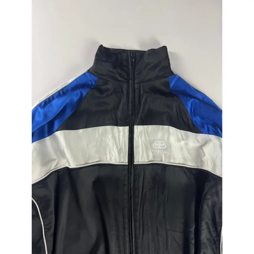 Balenciaga o1tko10426 Oversized Color-Blocking Satin Jacket Multicolor Size US XS / EU 42 / 0 - 4 Thumbnail