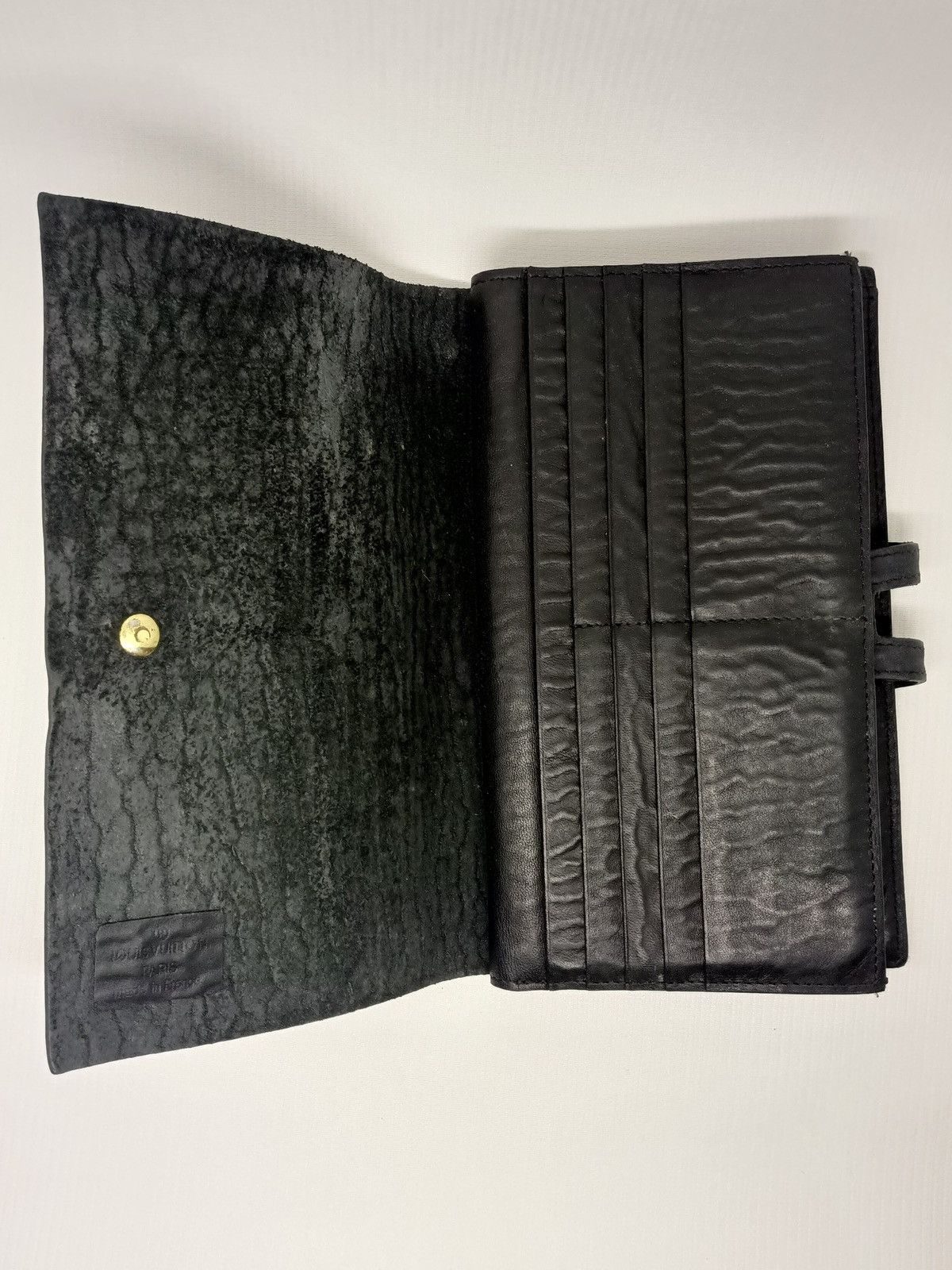 Louis Vuitton Louis Vuitton Vintage Black Calfskin Long Wallet Button Zip Size ONE SIZE - 3 Thumbnail