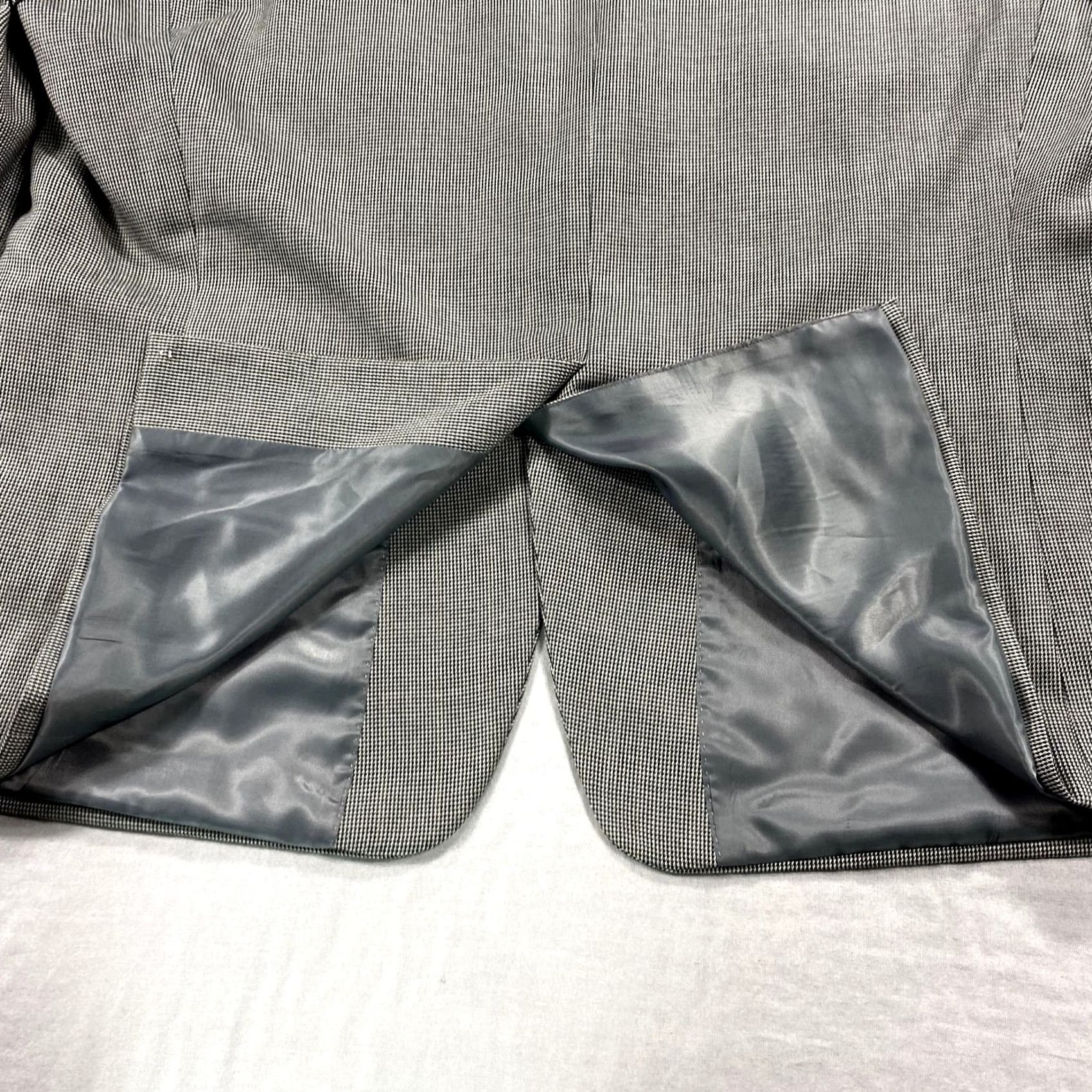 Ralph Lauren Lauren Ralph Lauren Blazer Men 48 Regular Gray Polyester Tweed Notch Lapel 2-Button Front Flat Front Jacket Single-Breasted Vintage No Size 48R - 5 Thumbnail
