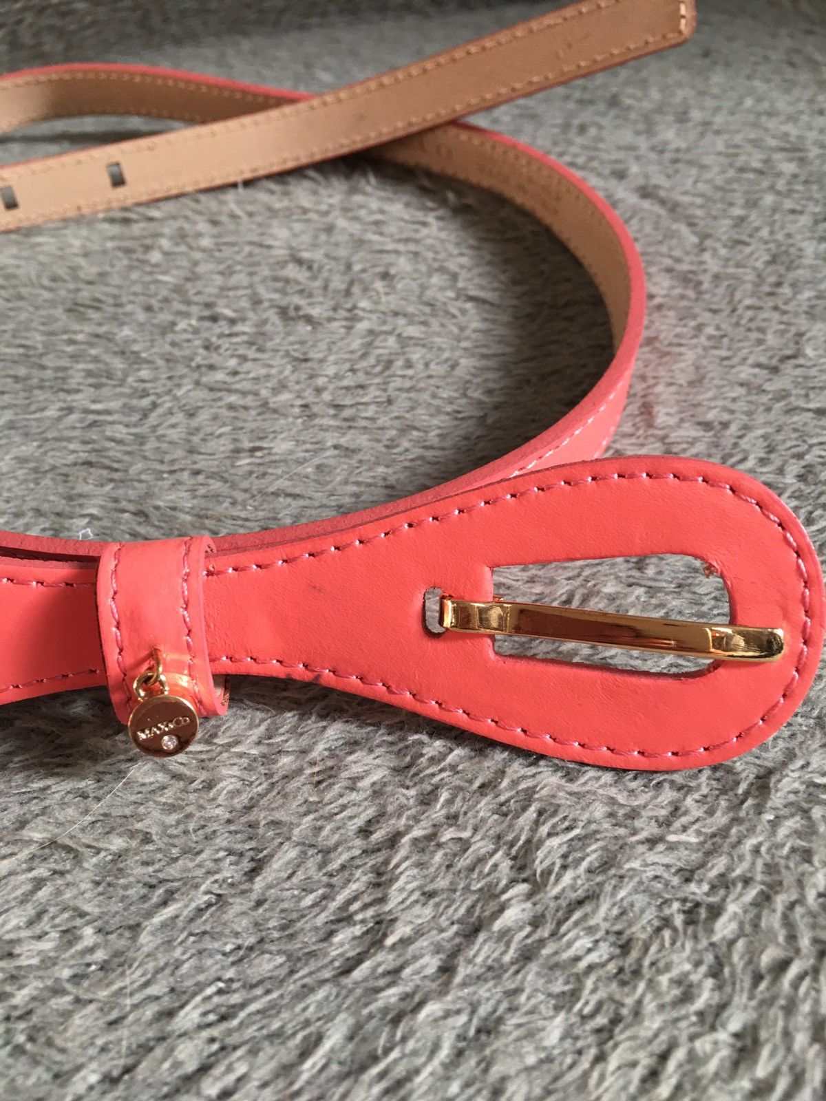 MAX&Co. × Max Mara Max Mara Max & Co. Pink Designer Leather Dress Belt Size ONE SIZE - 3 Thumbnail