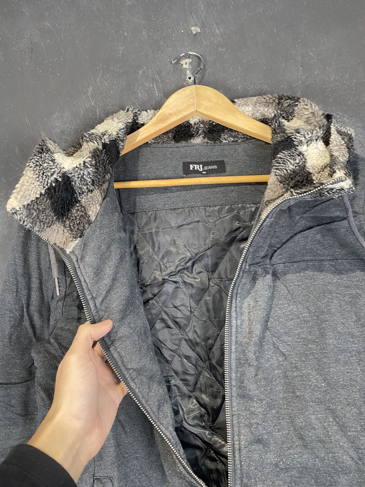 FRJ Fur Hoodie Zipped Up Jacket Hoodie