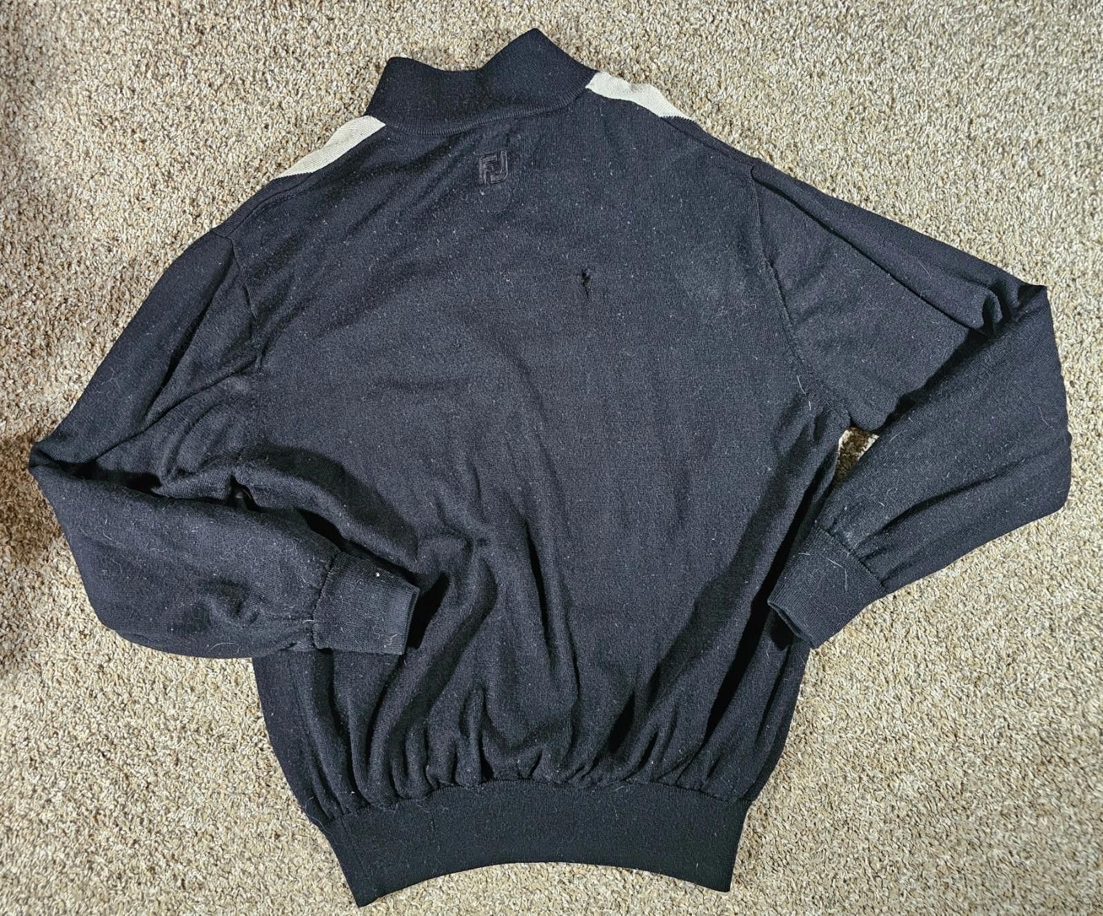 Footjoy FootJoy Argyle Wool Sweater Black Purple 1/4Zip Mens L FLAWS Size US L / EU 52-54 / 3 - 7 Thumbnail