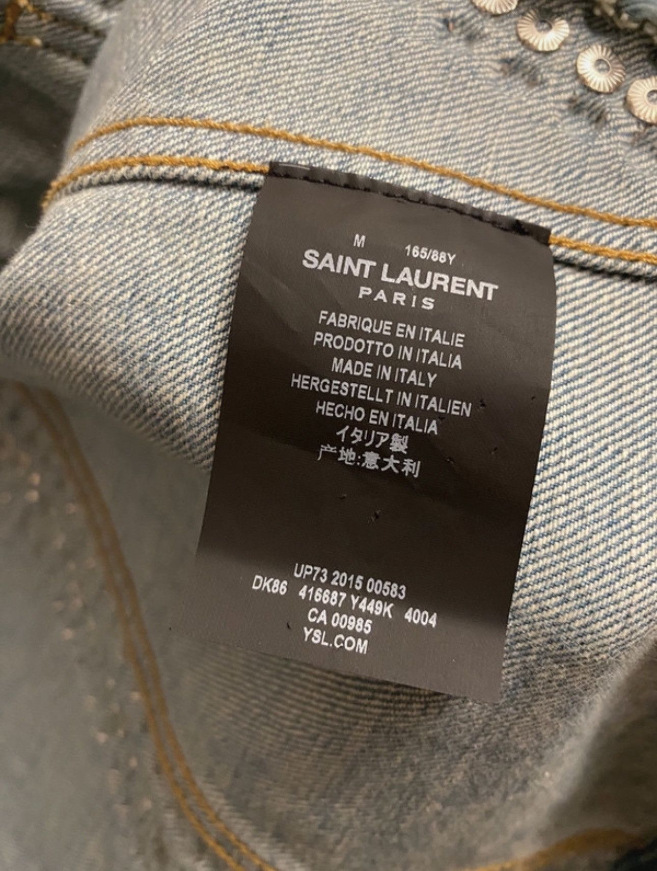 Saint Laurent Paris Saint Laurent Paris embellished denim jacket M WOMEN Size M / US 6-8 / IT 42-44 - 3 Thumbnail