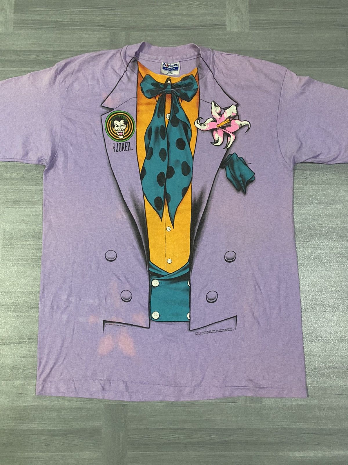 DC Comics Vintage 🔥 RARE 🔥1989 Batman & The Joker Tuxedo Tee Size US L / EU 52-54 / 3 - 6 Thumbnail