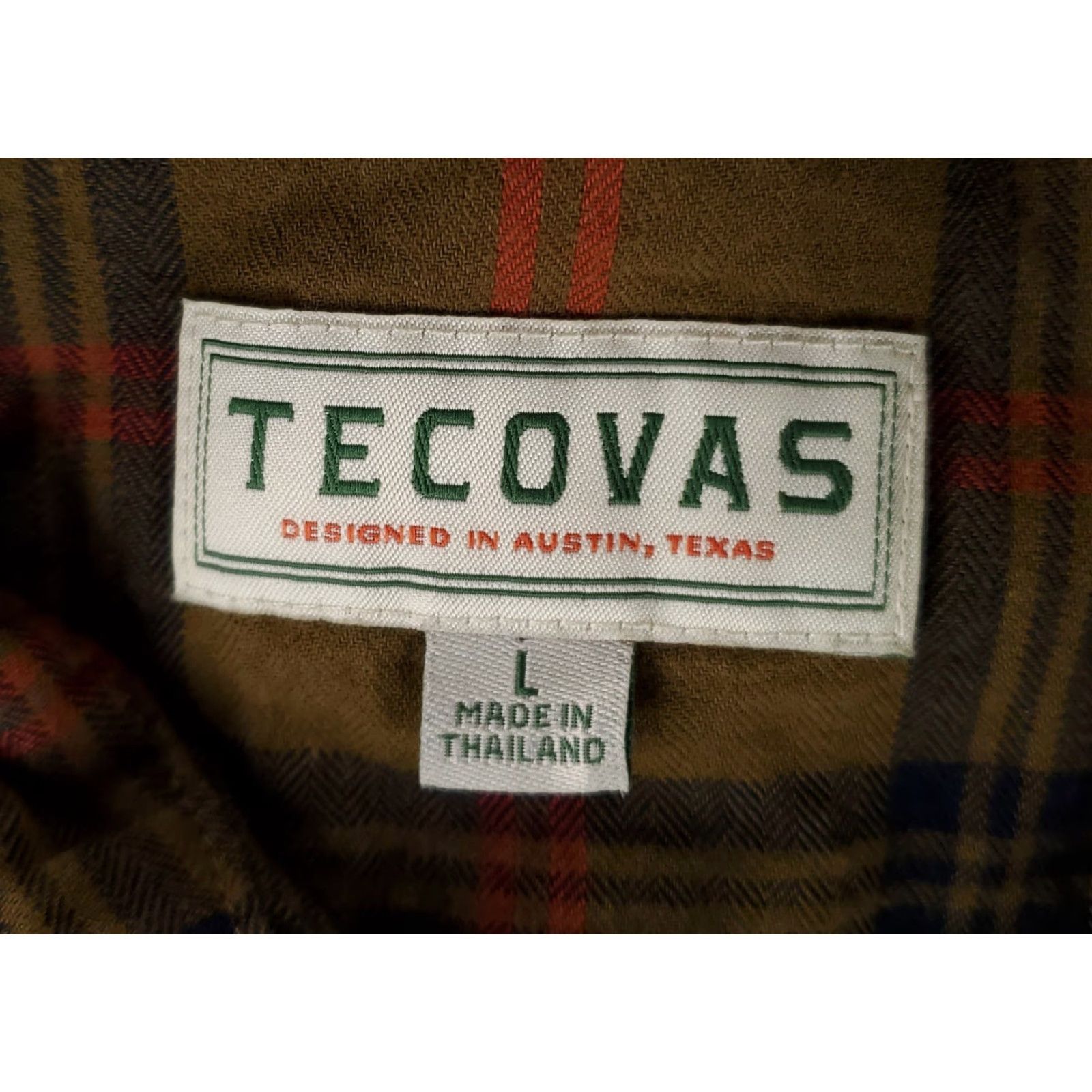 Tecovas VINTAGE Tecovas Pearl Snap Shirt Brown Blue Orange Plaid Long Sleeve Mens L Size US L / EU 52-54 / 3 - 2 Thumbnail