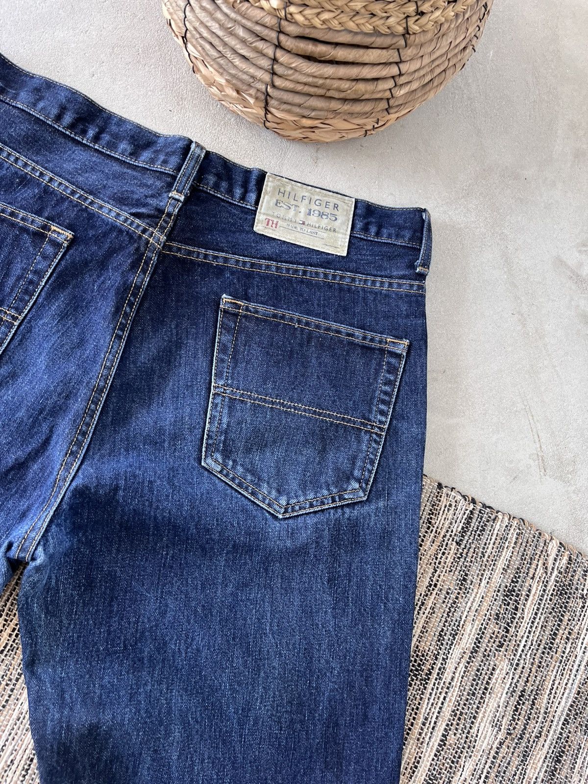 Tommy Hilfiger 00s Vintage Tommy Hilfiger Denim Jeans Navy Pants straigh Size US 34 / EU 50 - 17 Thumbnail