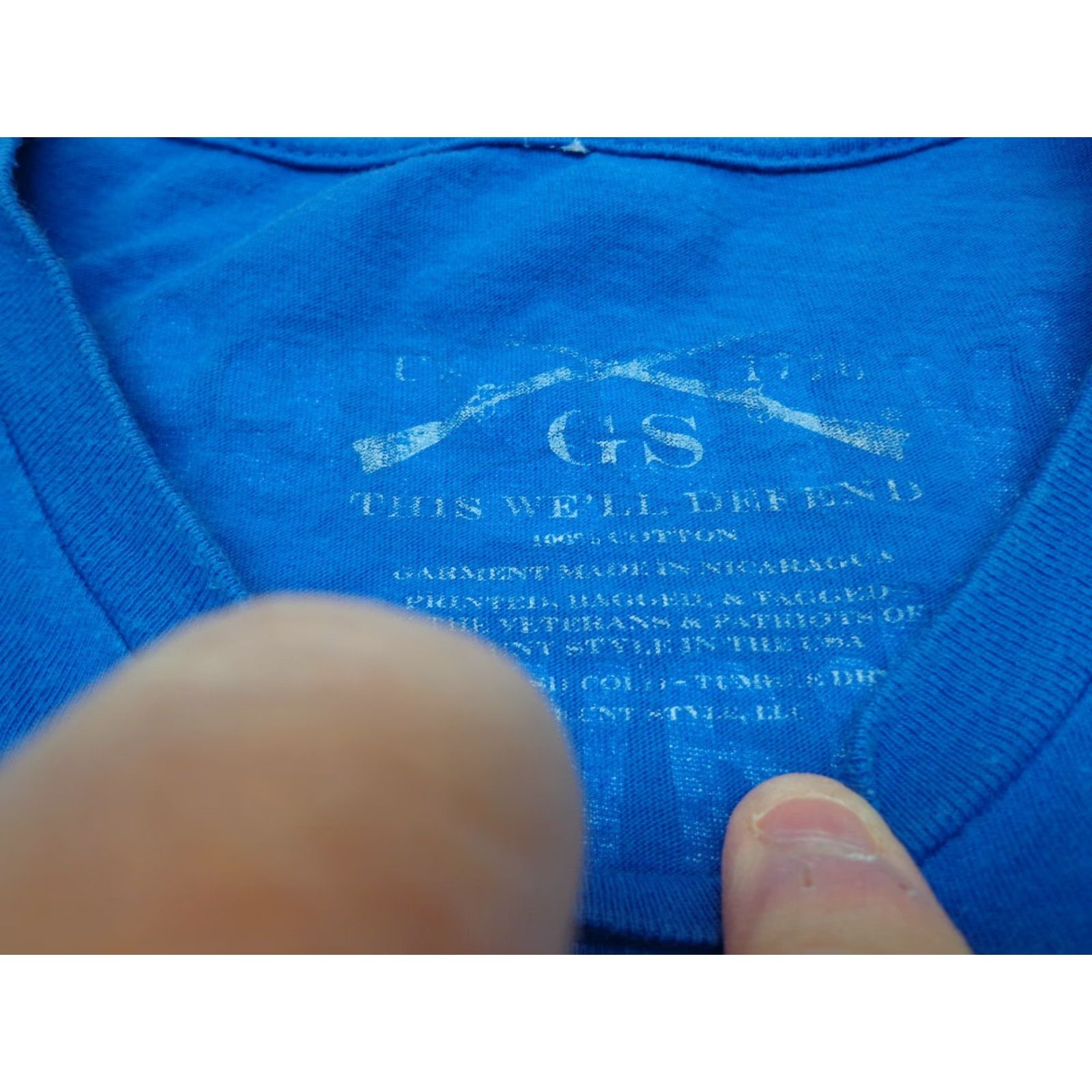 Vintage Grunt Style T-Shirt Blue 76 Nathan Hale Quote Size M Mens Cardig? (Note: This seems off) Size US M / EU 48-50 / 2 - 7 Thumbnail