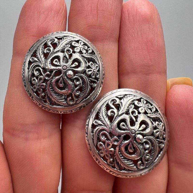 Vintage Vintage Sterling Silver 925 Filigree Clip On Earrings 8.6g Size ONE SIZE - 1 Thumbnail