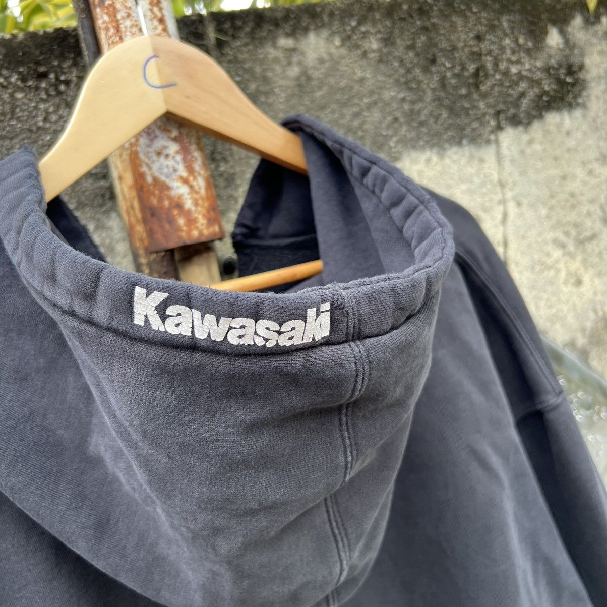 Vintage “VINTAGE” KAWASAKI NINJA DISTRESS HOODIE Size US XXL / EU 58 / 5 - 15 Thumbnail