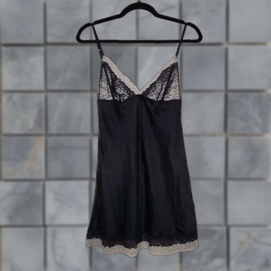 Vintage VINTAGE Intimissimi Dress Slip Midi Black M Women's Tank Sleeveless y2K 90s Goth Fairy Whimsy Modern Size M / US 6-8 / IT 42-44 - 1 Thumbnail