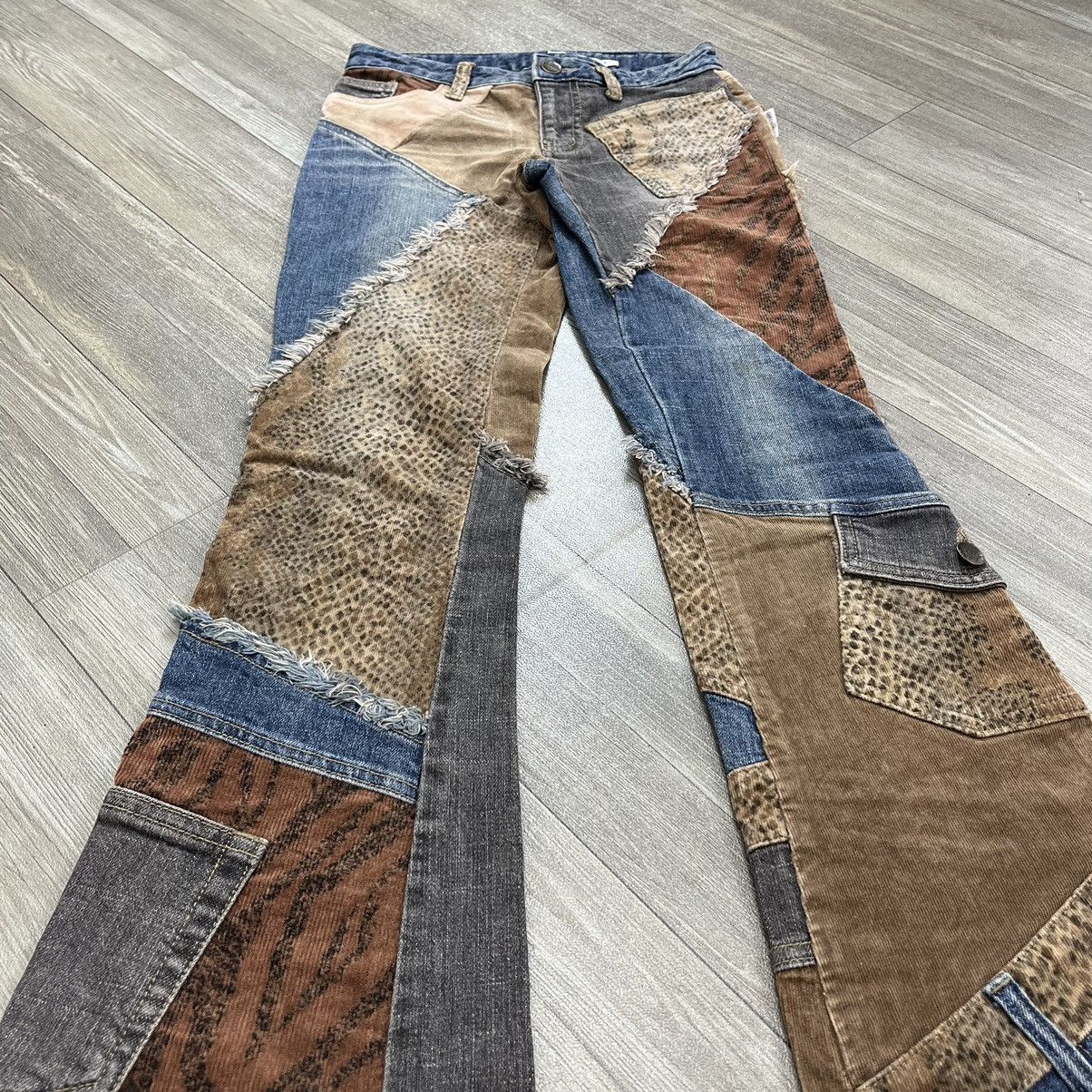 If Six Was Nine × Japanese Brand × Le Grande Bleu (L.G.B.) RARE🔥 XChromosomeinX Patchworked Leopard Denim Flare Jeans Size US 26 / EU 42 - 9 Thumbnail