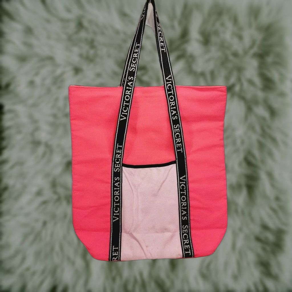 Victorias Secret Beach Insulated Cooler Bag Tote Pink Large Zip Up, Women's