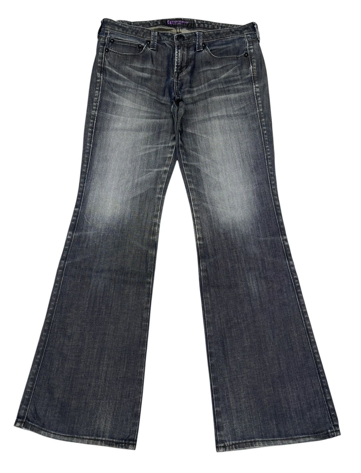 Hysteric Glamour × Undercover FLARE WAXED BACK NUMBER LOW RISE BOOTCUT JEANS FLARE JEAN Size US 32 / EU 48 - 1 Thumbnail