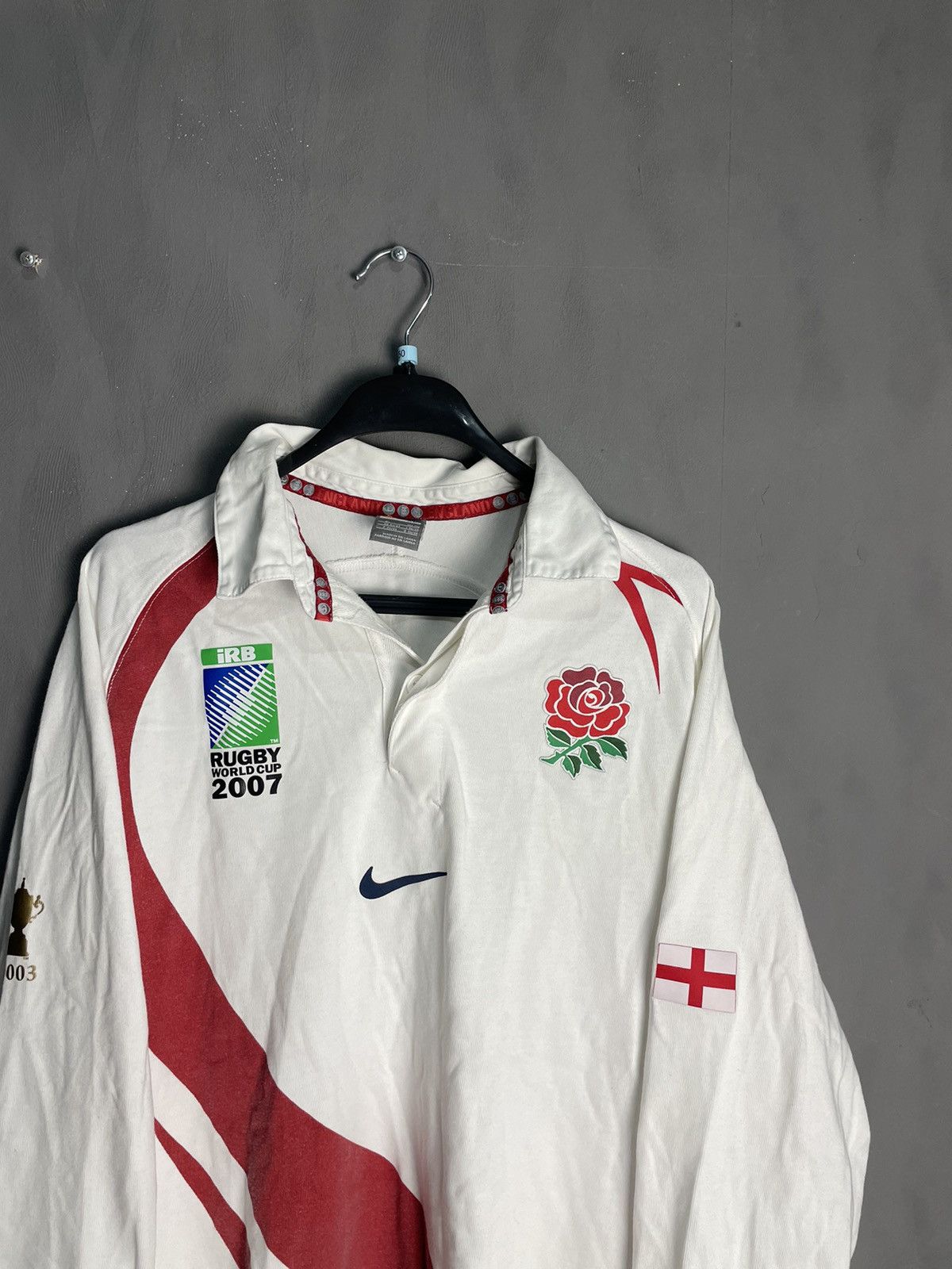 Nike Nike England 2007 World Cup Home Union Rugby Shirt Jersey Size US XL / EU 56 / 4 - 2 Thumbnail