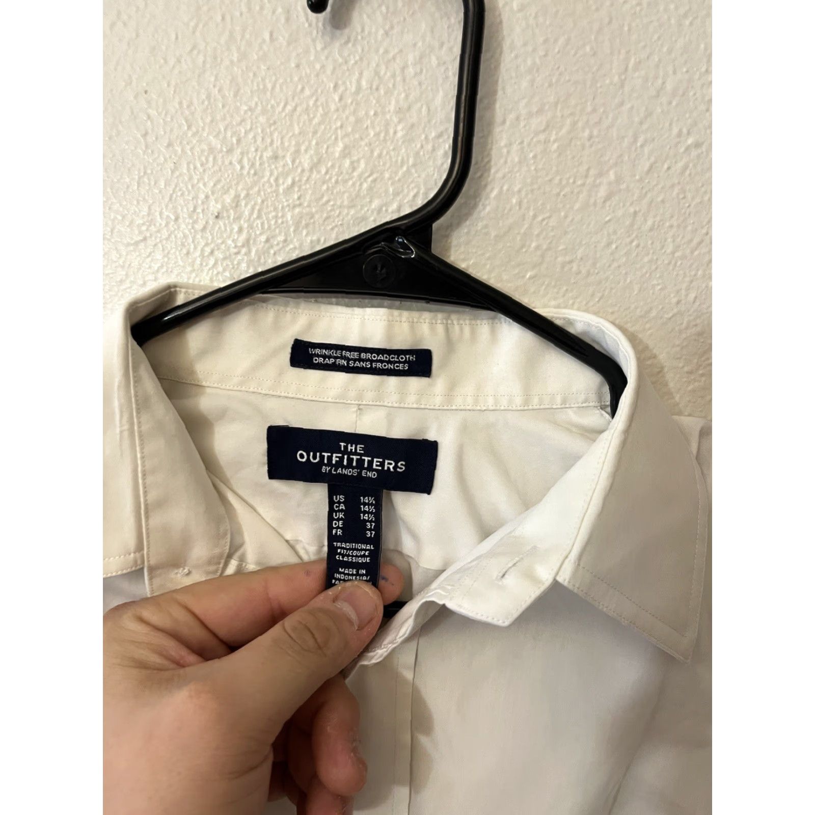 Lands' End Lands' End Shirt Button-Down Work Shirt White Pocket 14.5 Mens Regular Size 14.5 White Pocket Heavyweight Polyester Cotton Classic 90s? Size US S / EU 44-46 / 1 - 2 Thumbnail