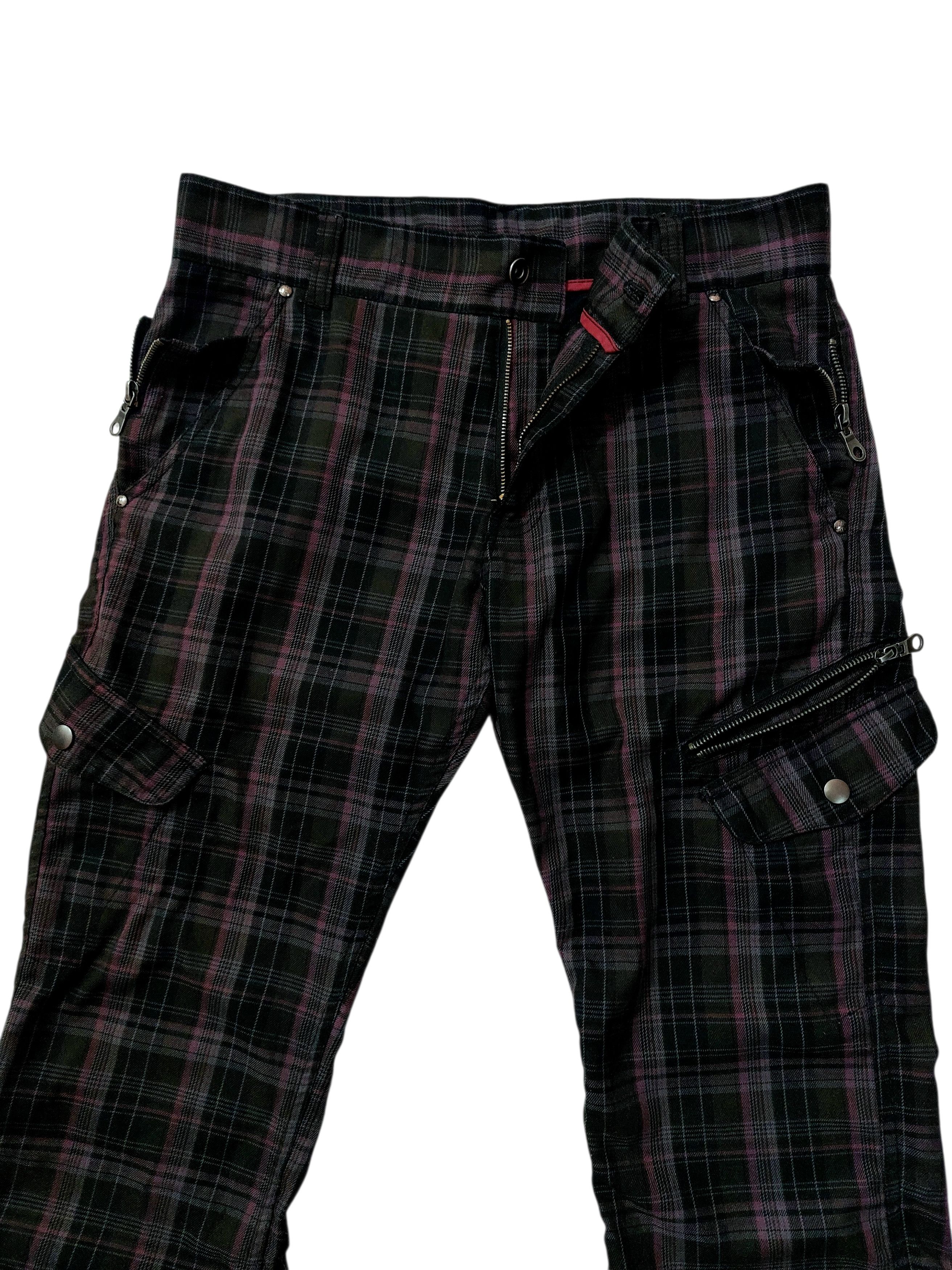 Vintage Grunge Y2K Punk Plaid Zip Nova Check Pants Size US 31 - 1 Thumbnail