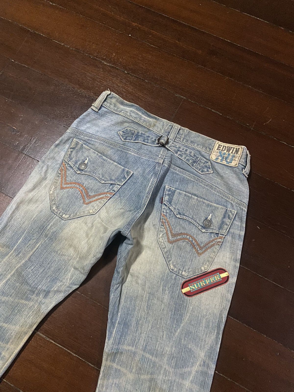 Edwin FIRE 🔥 EDWIN EXCLUSIVE VINTAGE FLARE JEANS RUSTY DISTRESSED Size US 36 / EU 52 - 17 Thumbnail