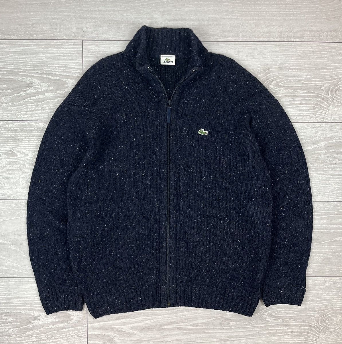 Lacoste Lacoste Vintage 90s Wool Full Zip Knit Sweater Size US XL / EU 56 / 4 - 1 Thumbnail