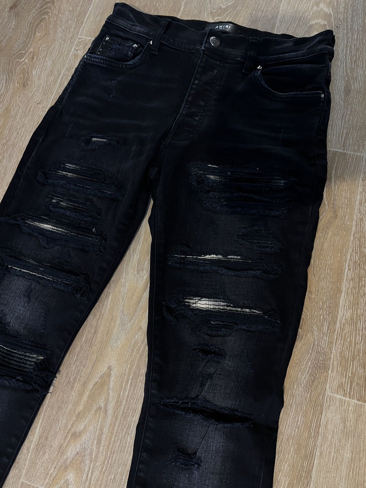 Amiri Amiri MX1 Plaid Thrasher Jeans Black Size US 31 - 4 Thumbnail