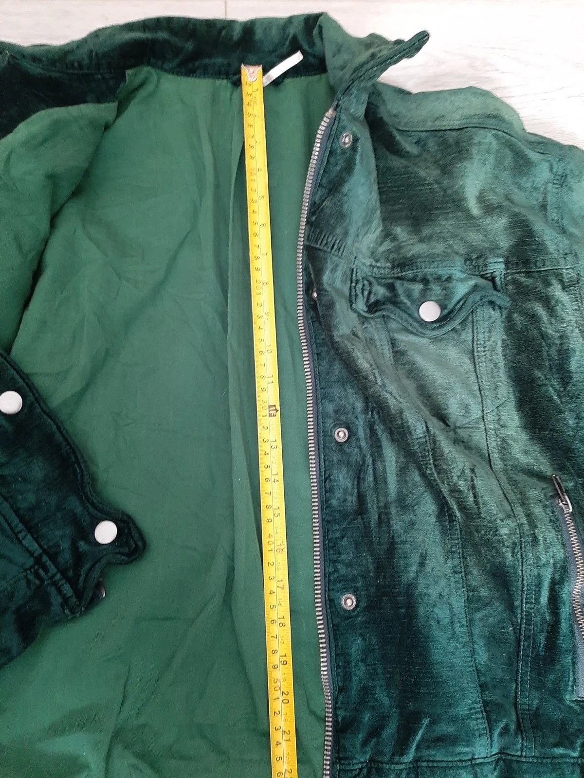 Free People Free People Jacket Green Velvet Trucker Full Zip Oversized Size XS / US 0-2 / IT 36-38 - 15 Thumbnail