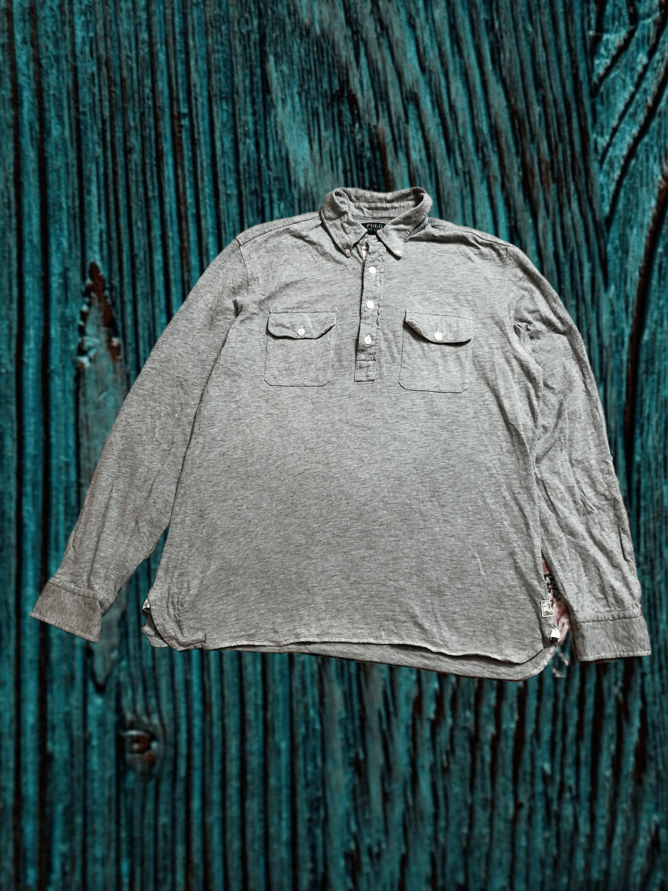 Polo Ralph Lauren VTG Polo Ralph Lauren 1/4 Bottom Cargo Pocket Long Sleeve Size US L / EU 52-54 / 3 - 1 Thumbnail