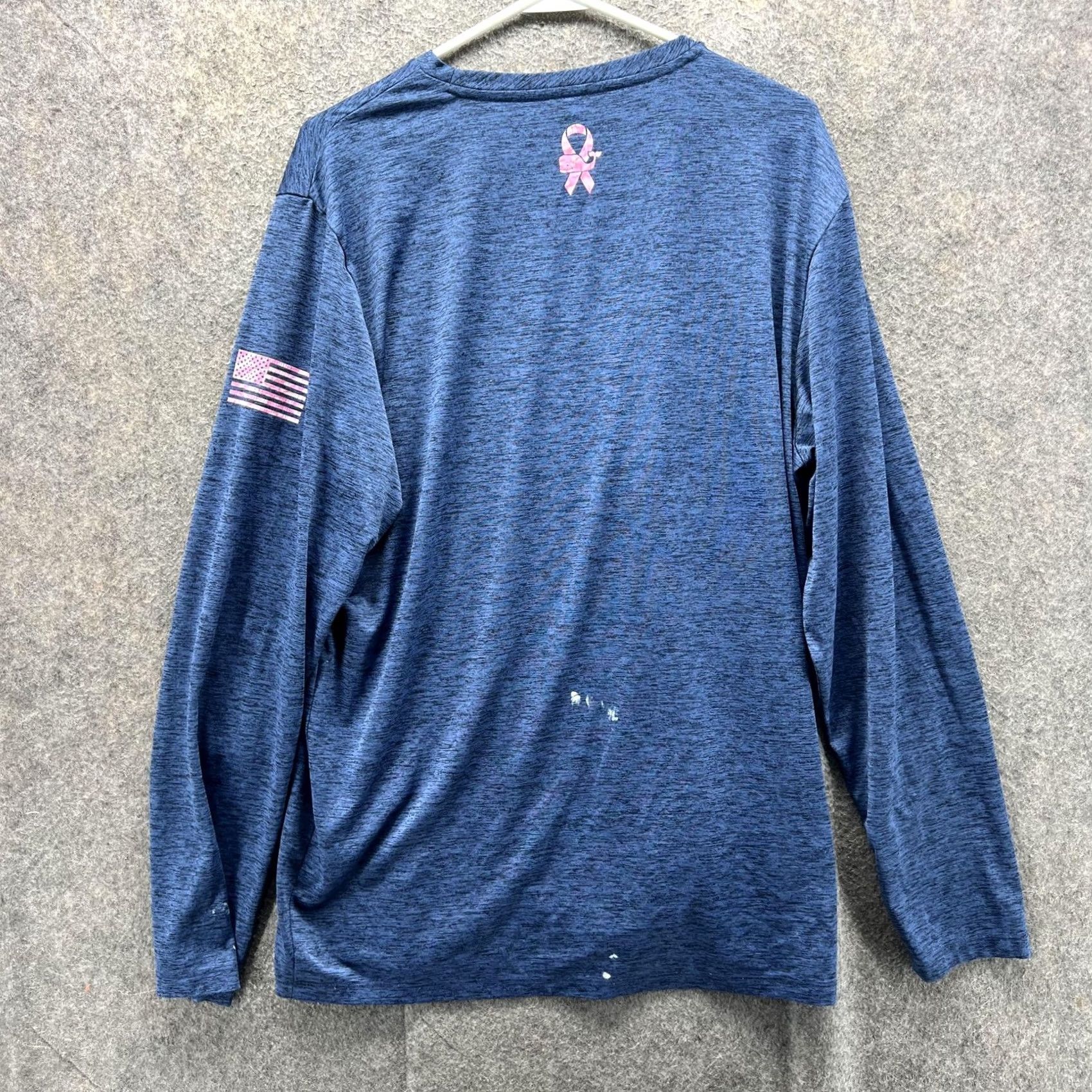 Vineyard Vines Vineyard Vines Shirt Mens M Blue Long Sleeve Pink Ribbon Breast Cancer Graphic Print Performance Crew Neck Raglan Sleeve Moisture Wicking Size US M / EU 48-50 / 2 - 2 Thumbnail