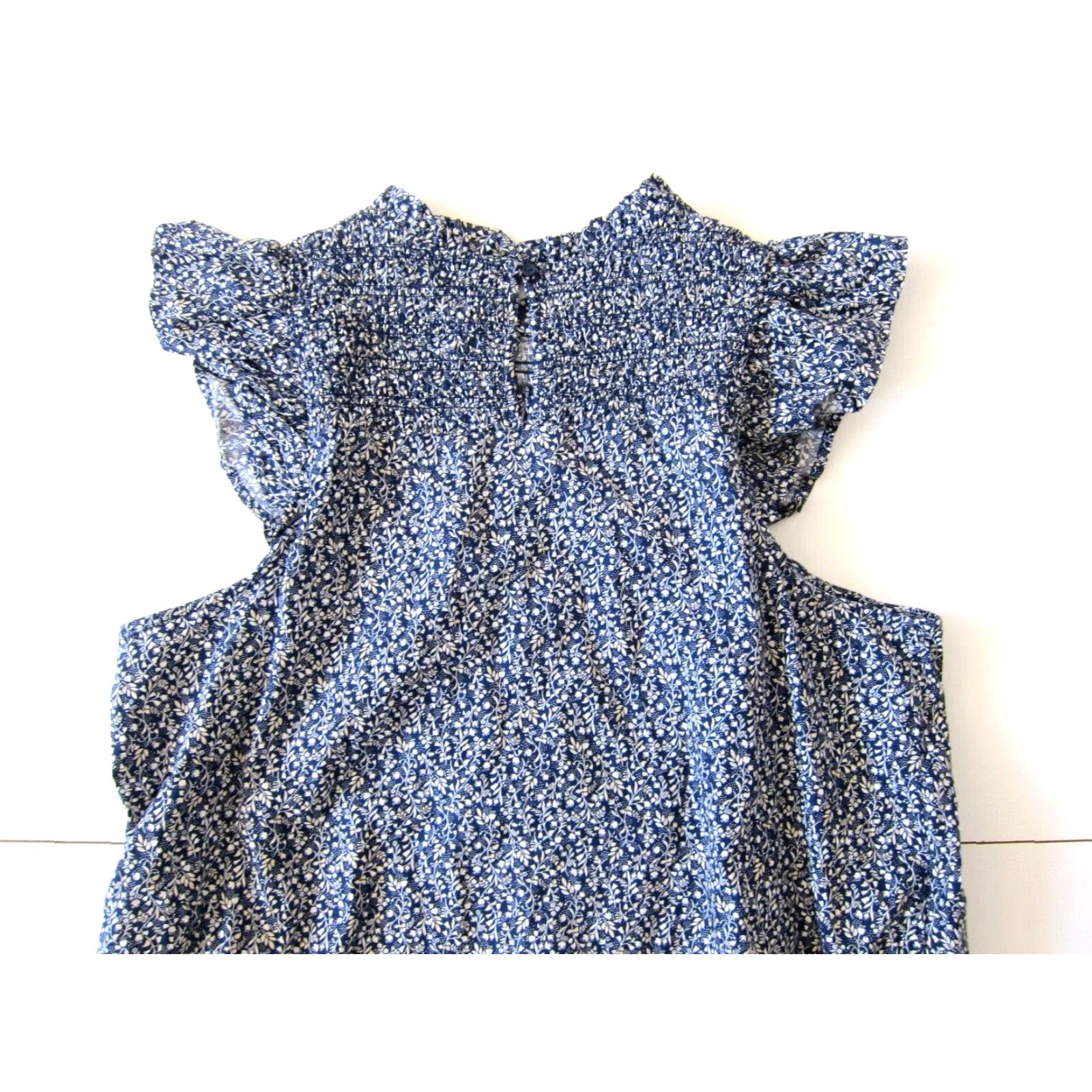 Old Navy Old Navy Cotton Blue White Floral High Neck Cap Sleeve Tunic Sun Dress XL Size XL / US 12-14 / IT 48-50 - 6 Thumbnail