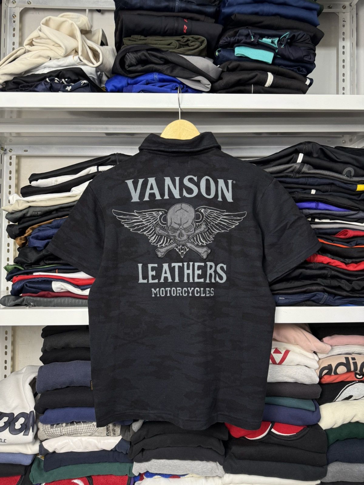 VANSON LEATHERS VINTAGE RARE COLLAR T-SHIRT