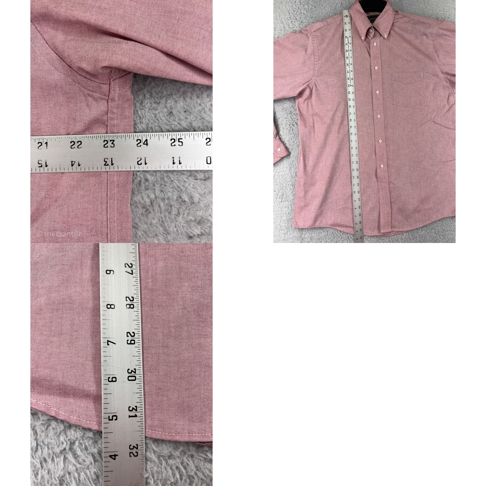 Arrow Arrow Mens Shirt 35 Pink Button Up Long Sleeve Oxford Cotton Blend Size US S / EU 44-46 / 1 - 9 Thumbnail
