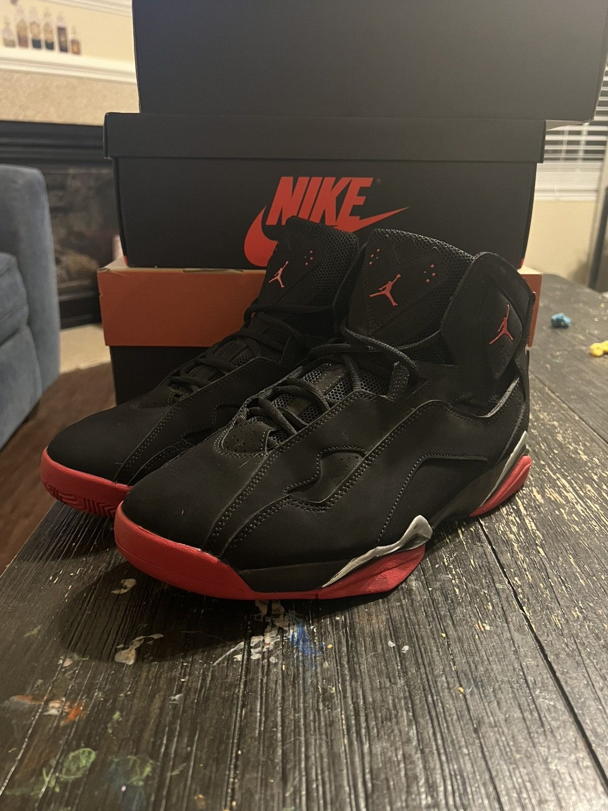 Jordan Brand Jordan True Flight Black Gym Red Size US 11.5 / EU 44-45 - 1 Thumbnail