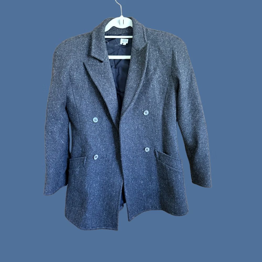 Vintage VINTAGE Womens Pea Coat Wool Gray 6 Coat Button Pocket Wool Blend Lining Regular Women Winter Business Office Core Classic Paris Manche Size M / US 6-8 / IT 42-44 - 1 Thumbnail