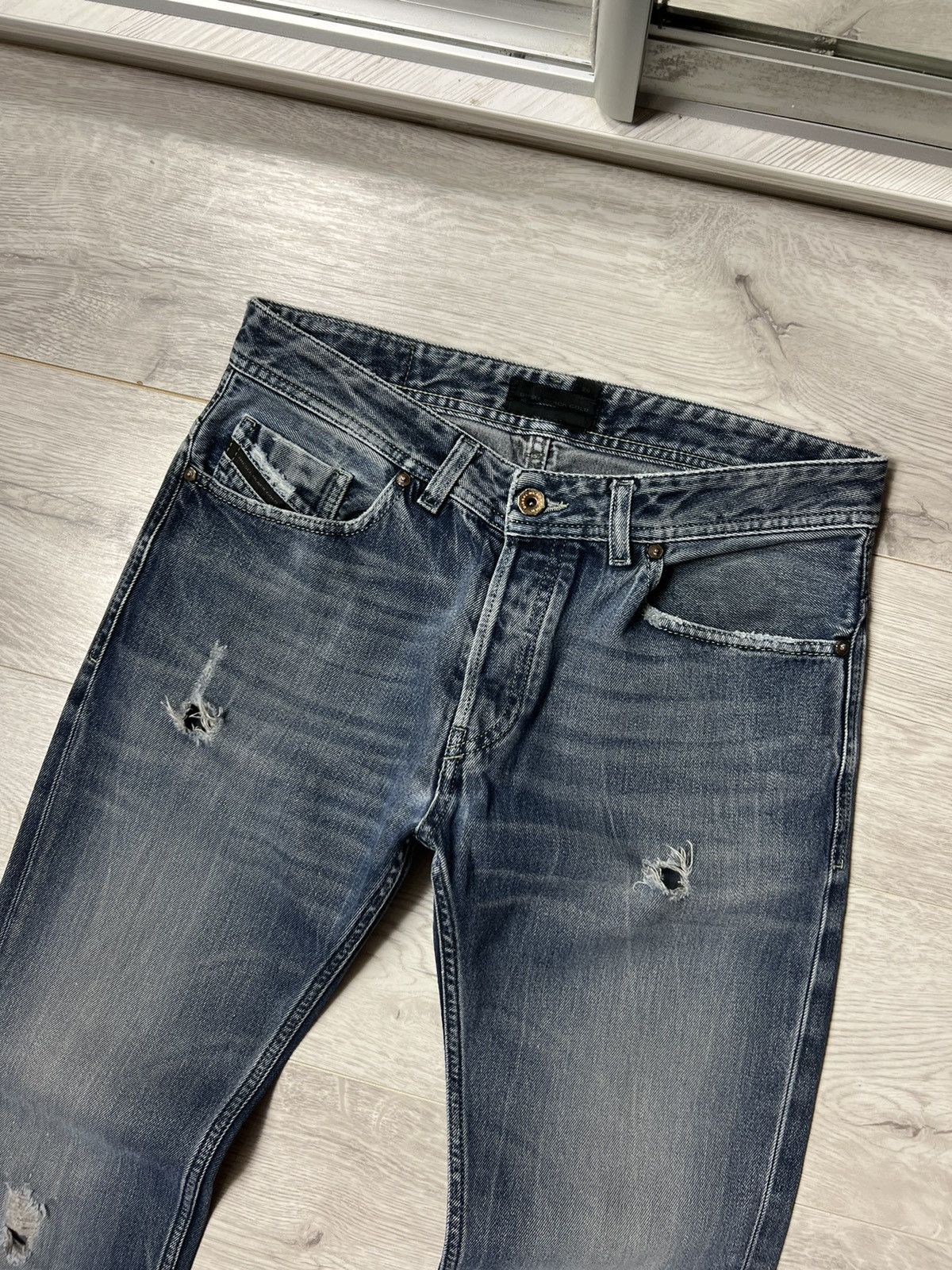 Diesel Black Gold Diesel Black Gold Excess Distressed Jeans Men’s Denim Pants Size US 29 - 4 Thumbnail