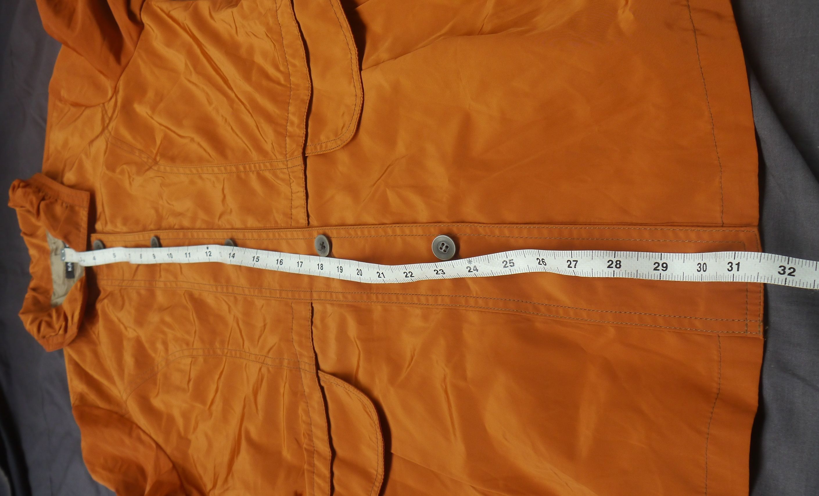Kansai Yamamoto (J824) Kansai Bis Collection Orange Polyester Coat Sz 9 Size S / US 4 / IT 40 - 16 Thumbnail