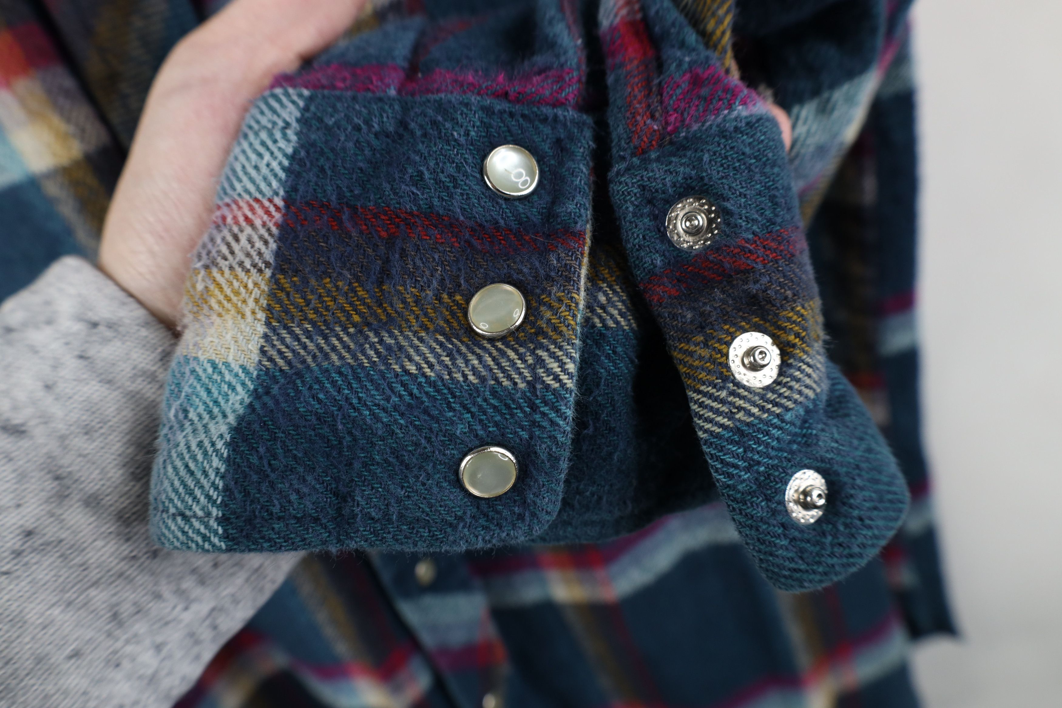 Vintage × Wrangler Vintage 90s Wrangler Heavyweight Flannel Snap Button Shirt Size US L / EU 52-54 / 3 - 5 Thumbnail